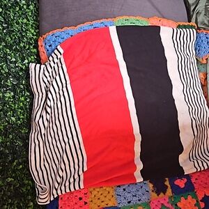 Orange Black & White spandex pencil skirt